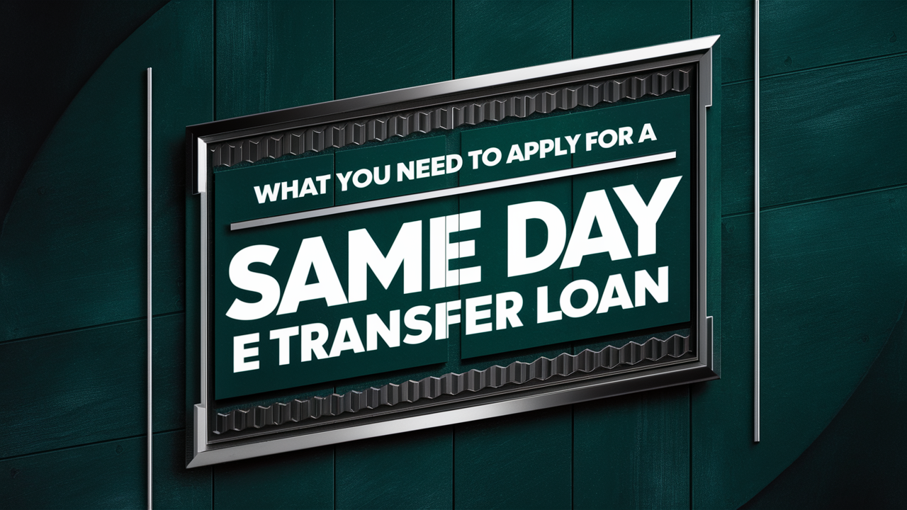 What You Need to Apply for a Same Day E Transfer Loan