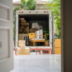 moving truck filled with household items