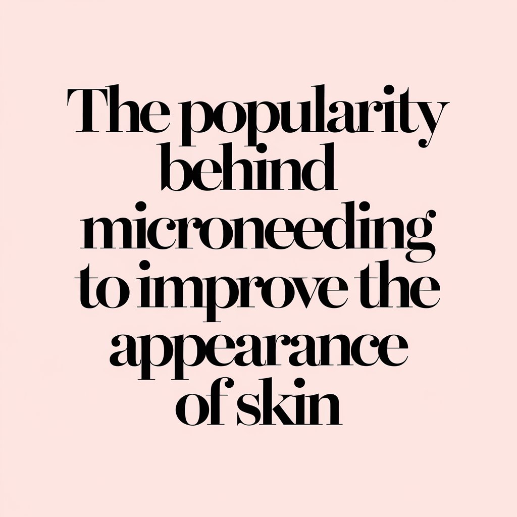 write The popularity behind microneedling to improve the appearance of skin only