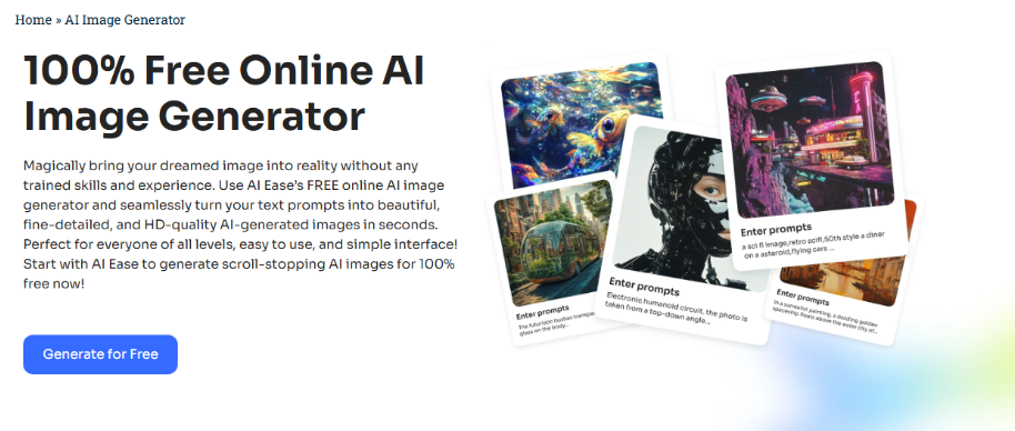 AI Ease AI Image Generator – Create Stunning AI Images for Free