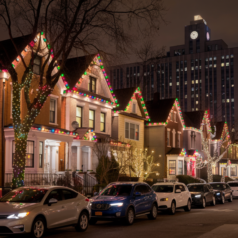 The Christmas Lights That Transformed a New York Brownstone
