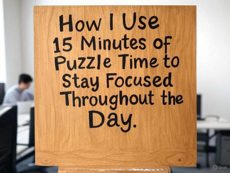 How I Use 15 Minutes of Puzzle Time to Stay Focused Throughout the Day