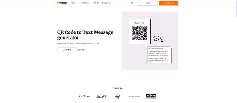 Modern QR Code Text Message