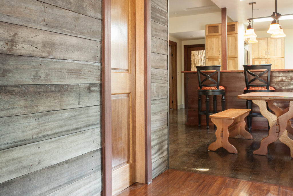 Rustic Look with Wood Paneling and Flooring