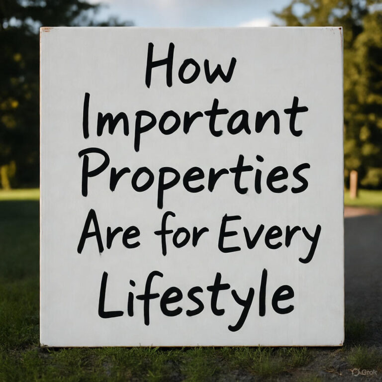How Important Properties Are for Every Lifestyle