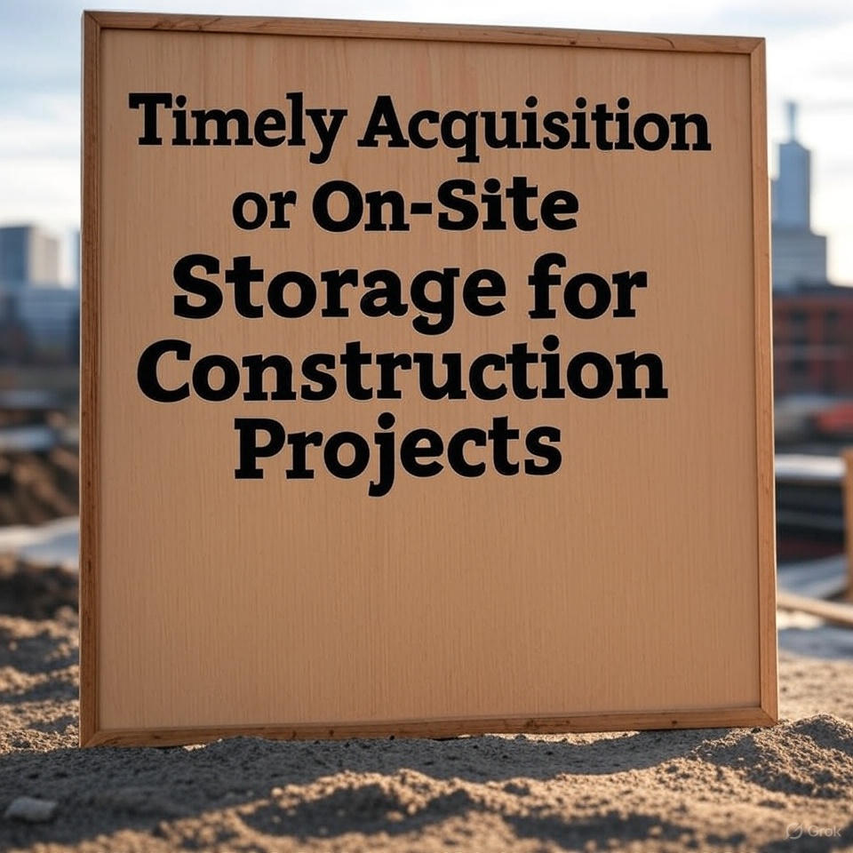 Timely Acquisition or On-Site Storage for Construction Projects