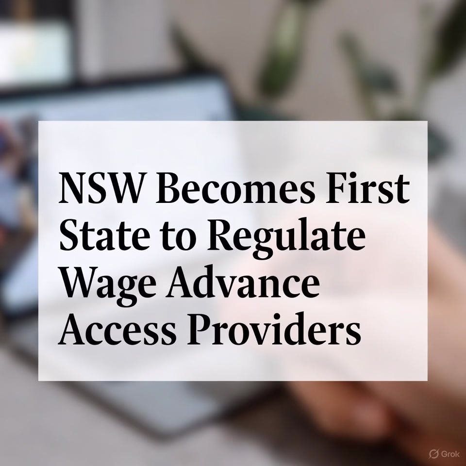 NSW Becomes First State to Regulate Wage Advance Access Providers