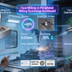 Face milling versus peripheral milling technology comparison showing 40% efficiency improvement and Ra 0.4μm surface finish through optimal machining method selection