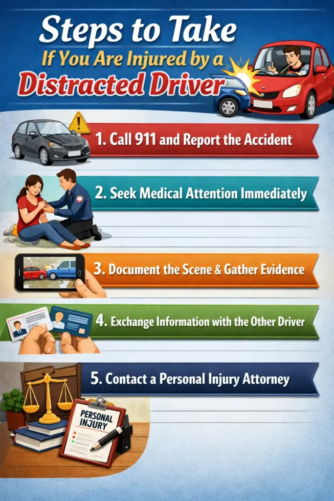 Steps to Take If You Are Injured by a Distracted Driver