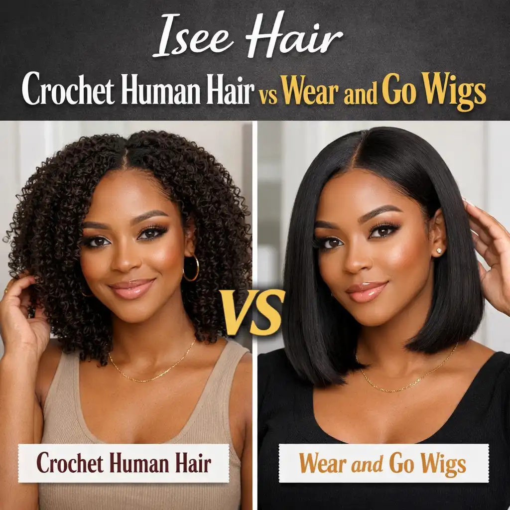 Isee Hair Crochet Human Hair vs Wear and Go Wigs