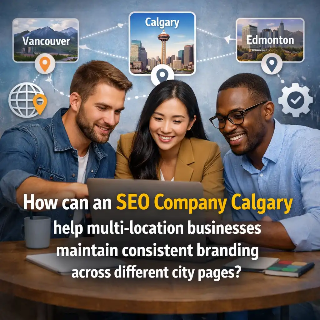How can an SEO Company Calgary help multi-location businesses maintain consistent branding across different city pages?