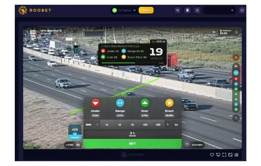Screenshot of Roobet CCTV Rush Hour