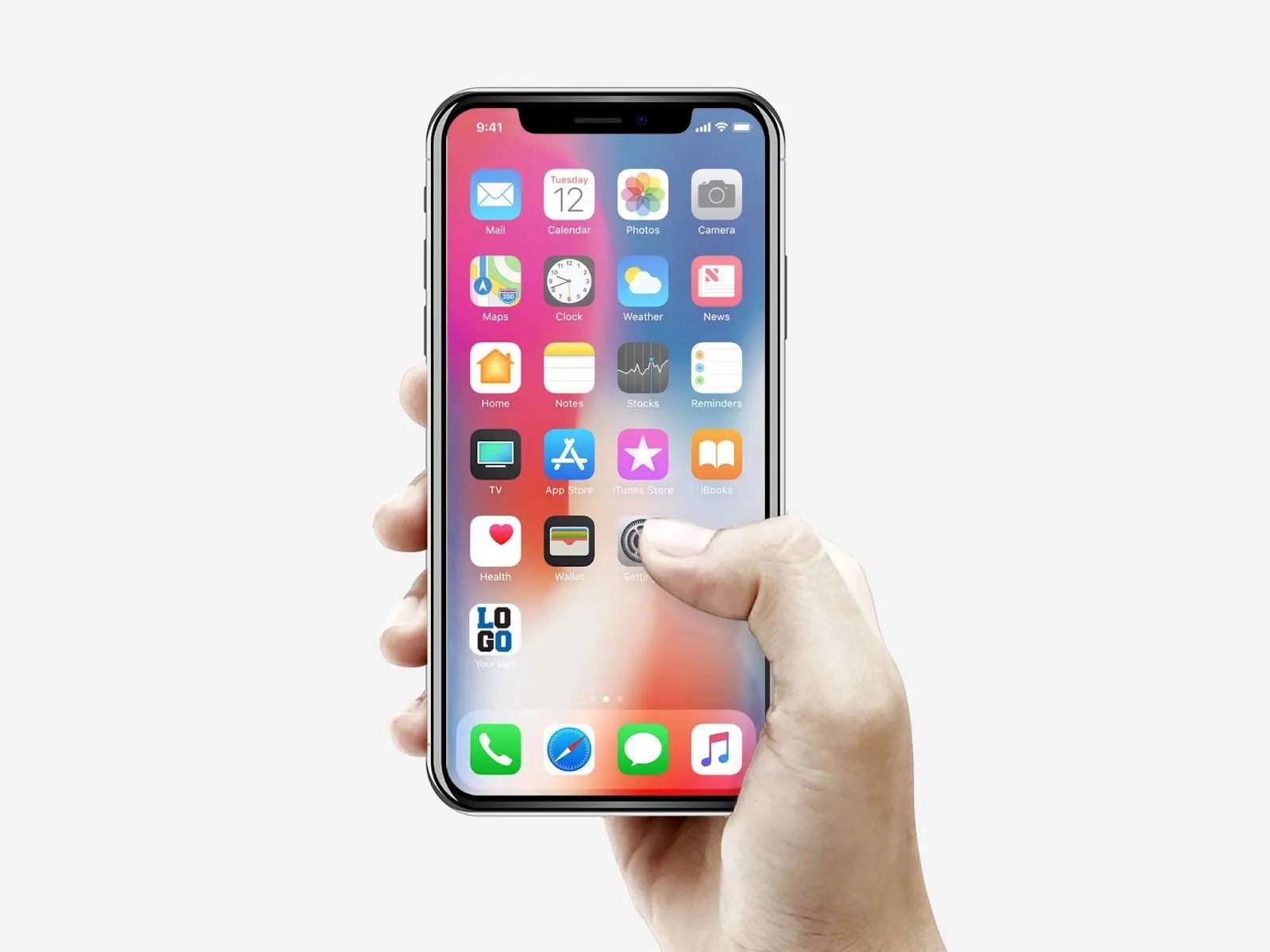 Display of a phone in hand