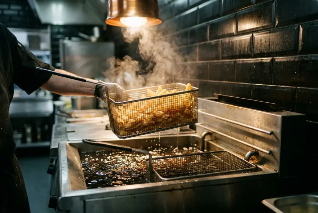 commercial deep fryer oil, how often to change fryer oil, deep fryer oil life, commercial frying costs