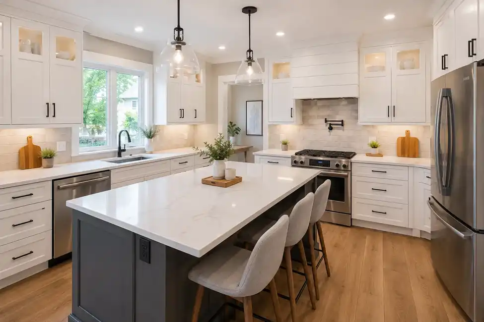 modern kitchen renovation contractor in Burlington home