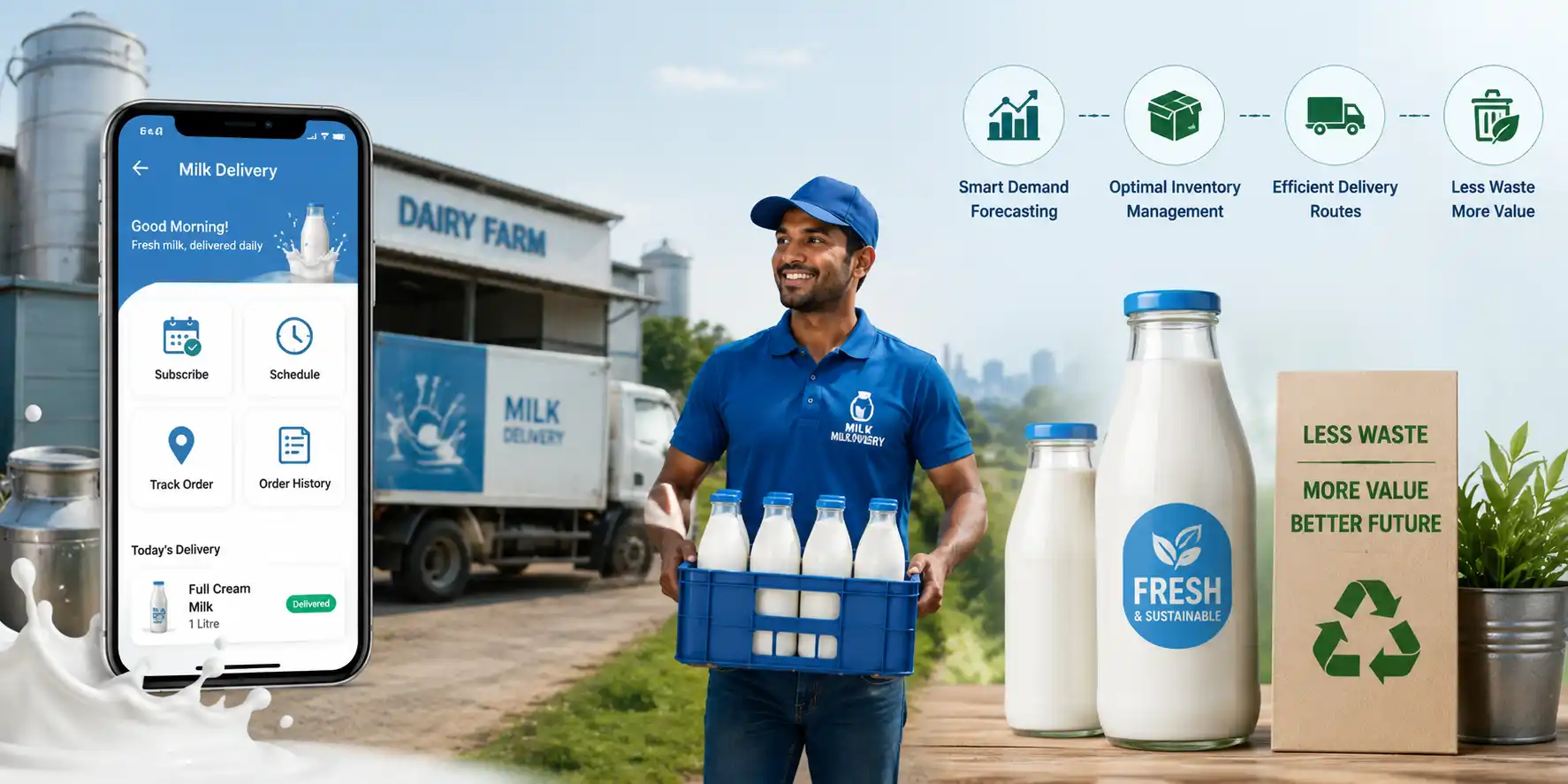 How Milk Delivery Apps Help Reduce Dairy Product Wastage?